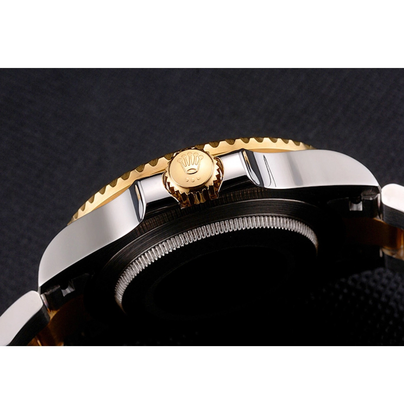 Rolex copies cheap Bezel Submariner Two Blue And Gold Tone Dial Steel Bracelet Rolex Swiss 0805